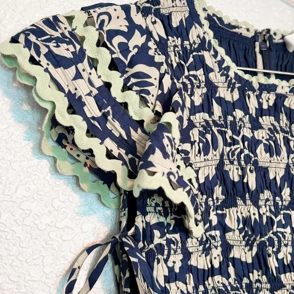 Sea New York Navy and Cream Mint Patterned Dress Women Small - Picture 6 of 13